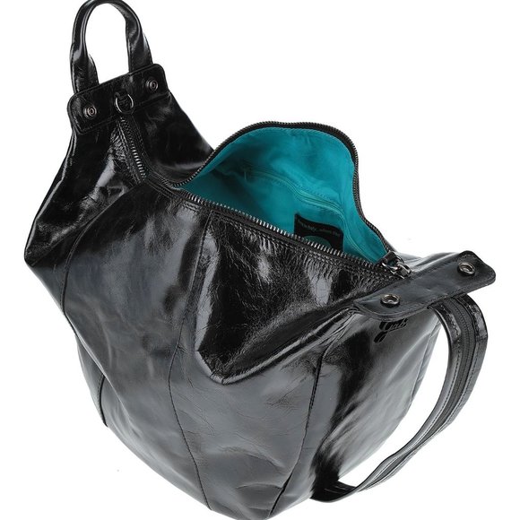 Fabulous Black Patent Calfskin Gabs Backpack NWT Lucchi Campomaggi Company - Picture 3 of 7